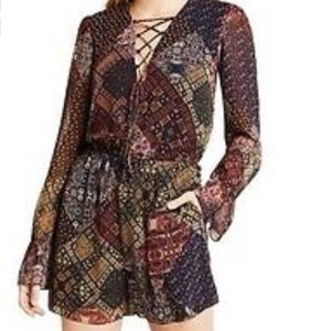 BCBGeneration Romper long sleeves WFH NWT Sheer arms. Very dainty.